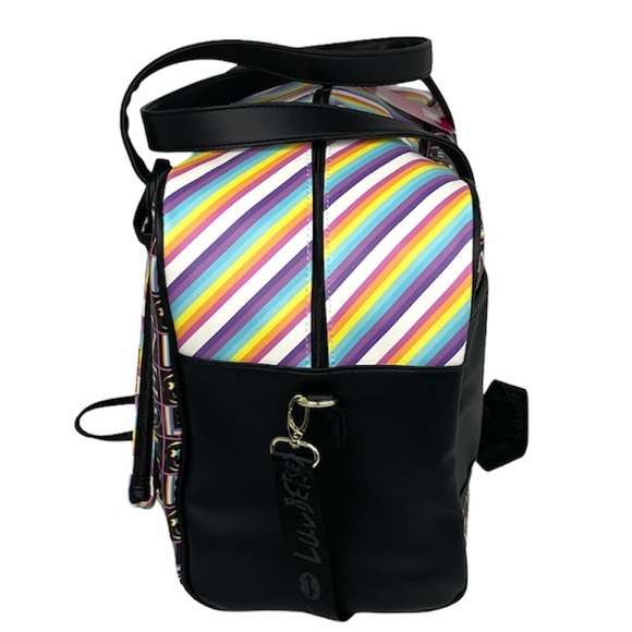 Betsey Johnson Love Weekender and Crossbody Black Rainbow - Picture 4 of 11
